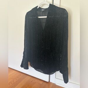 New without tags - Paige Toscani crocodile print burnout velvet black top